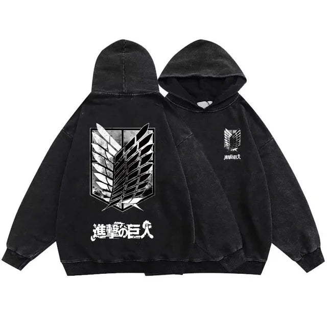 Attack on Titan V2 Vintage Oversized Hoodie