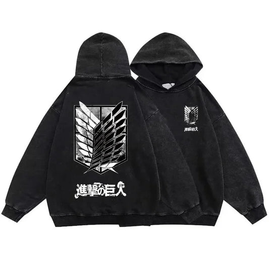 Attack on Titan V2 Vintage Oversized Hoodie