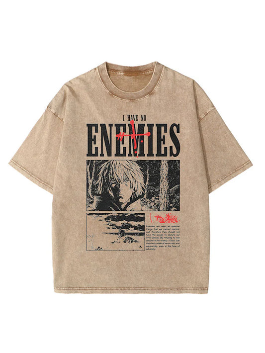 "I Have No Enemies" Beige Washed Tee