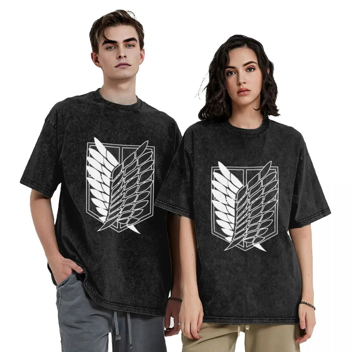 Attack on Titan Emblem Oversized Vintage T-Shirt