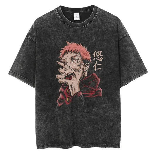 Itadori Yuji V2 JJK Vintage Oversized T-Shirt