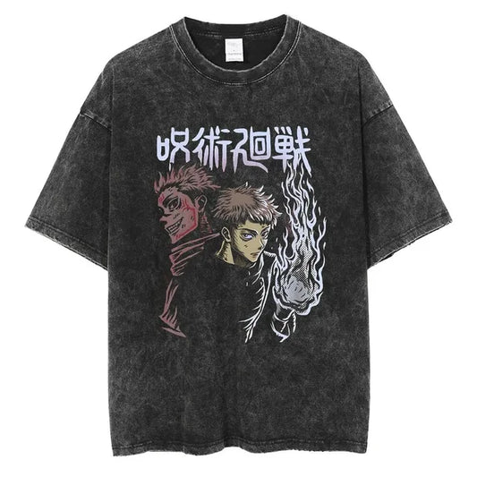 Sukuna N' Itadori V3 Vintage Oversized T-Shirt